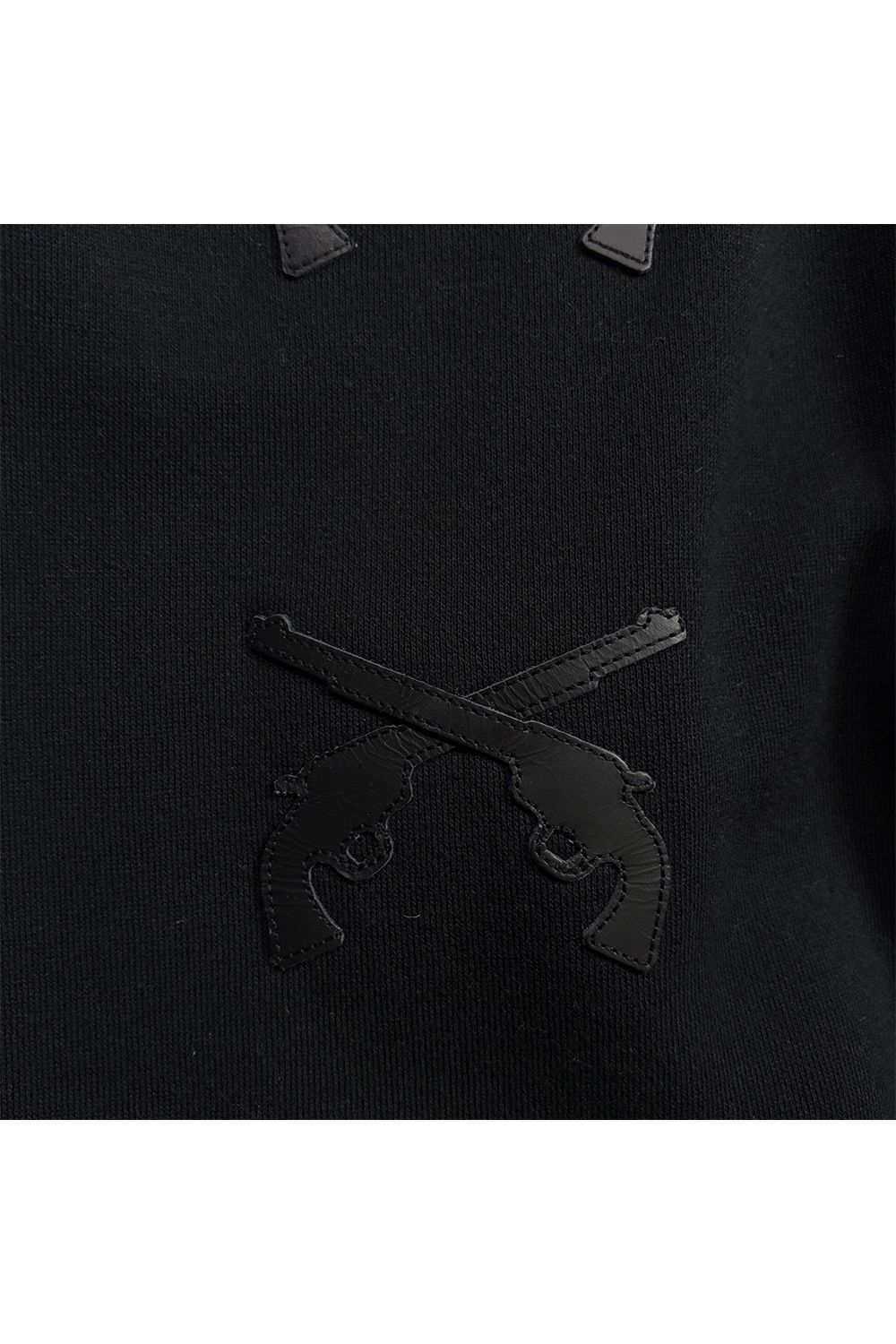 LEATHER PATCH PANTS / レザー パッチ スウエット パンツ