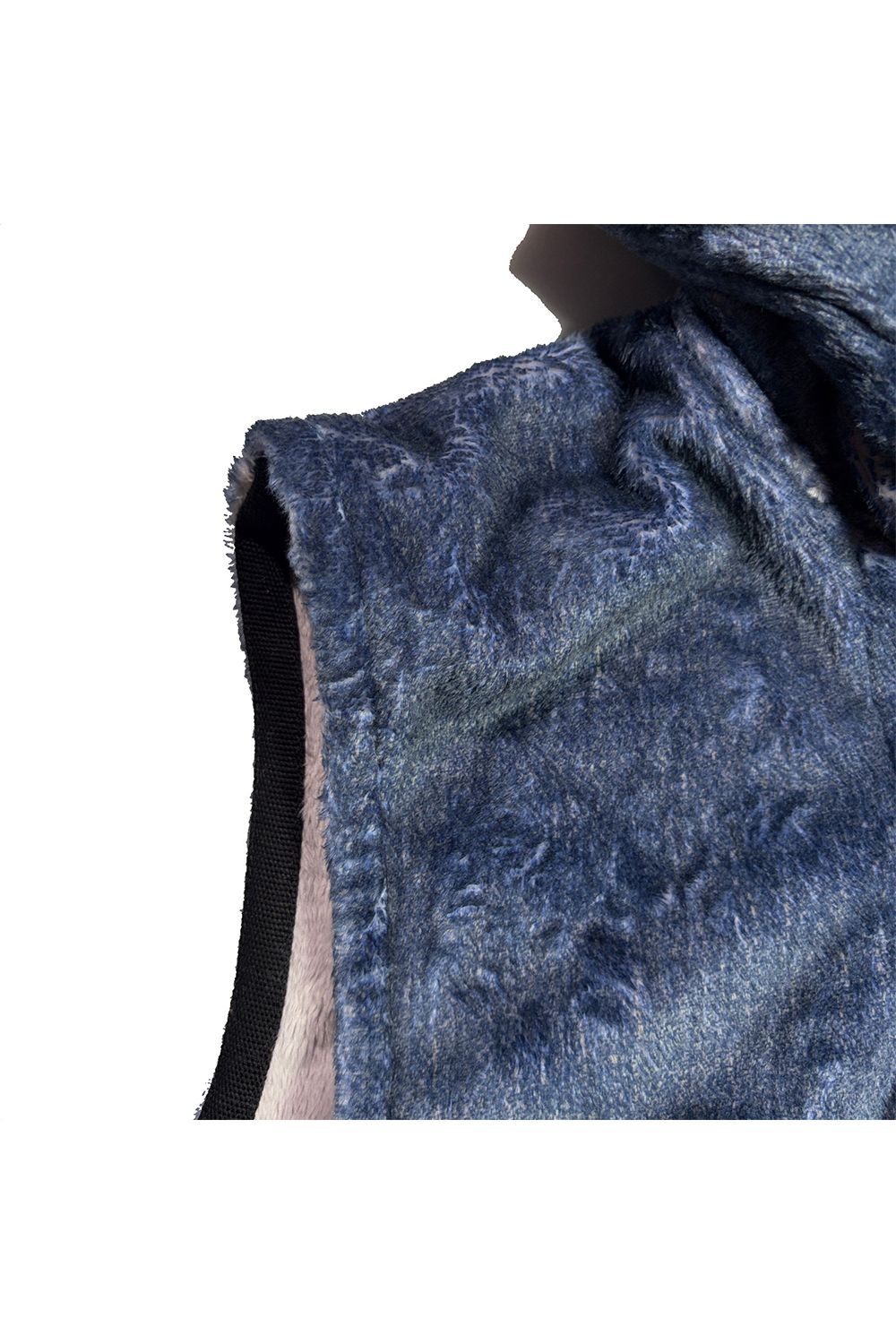 FLEECE DENIM VEST A / フリース デニム ベスト / クリスタルクロスガン