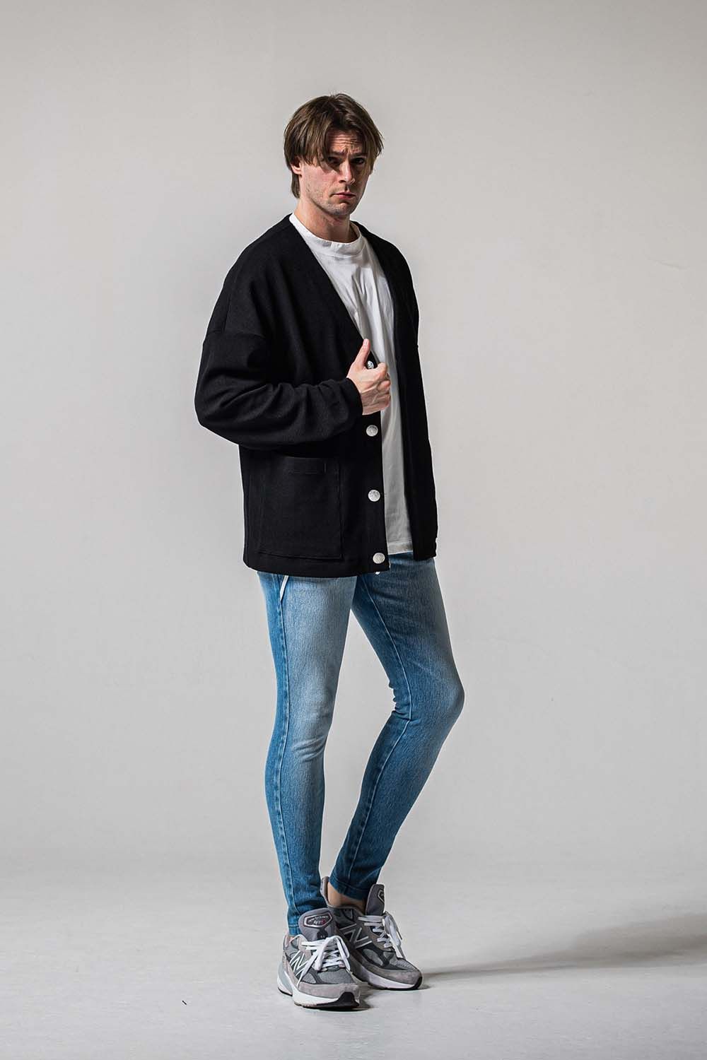 EX DENIM JERSEY EDGE PT / デニム ジャージ エッジ ラインパンツ