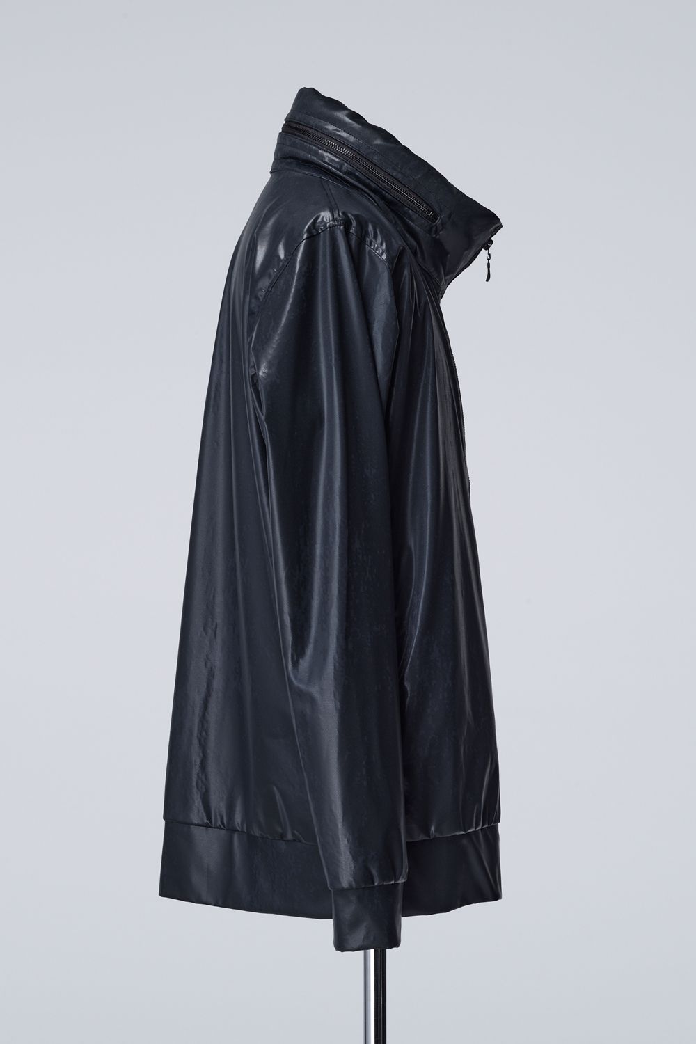Cross Dot Wet Print Stand Collar Zip Blouson