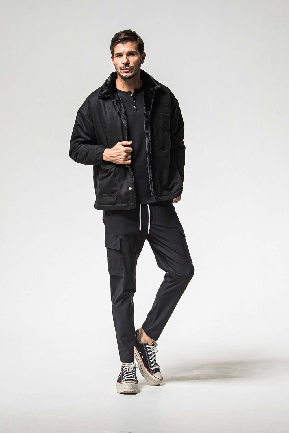 VELOURS FLEECE THERMAL HENRY / ベロア フリース サーマル ヘンリーネック