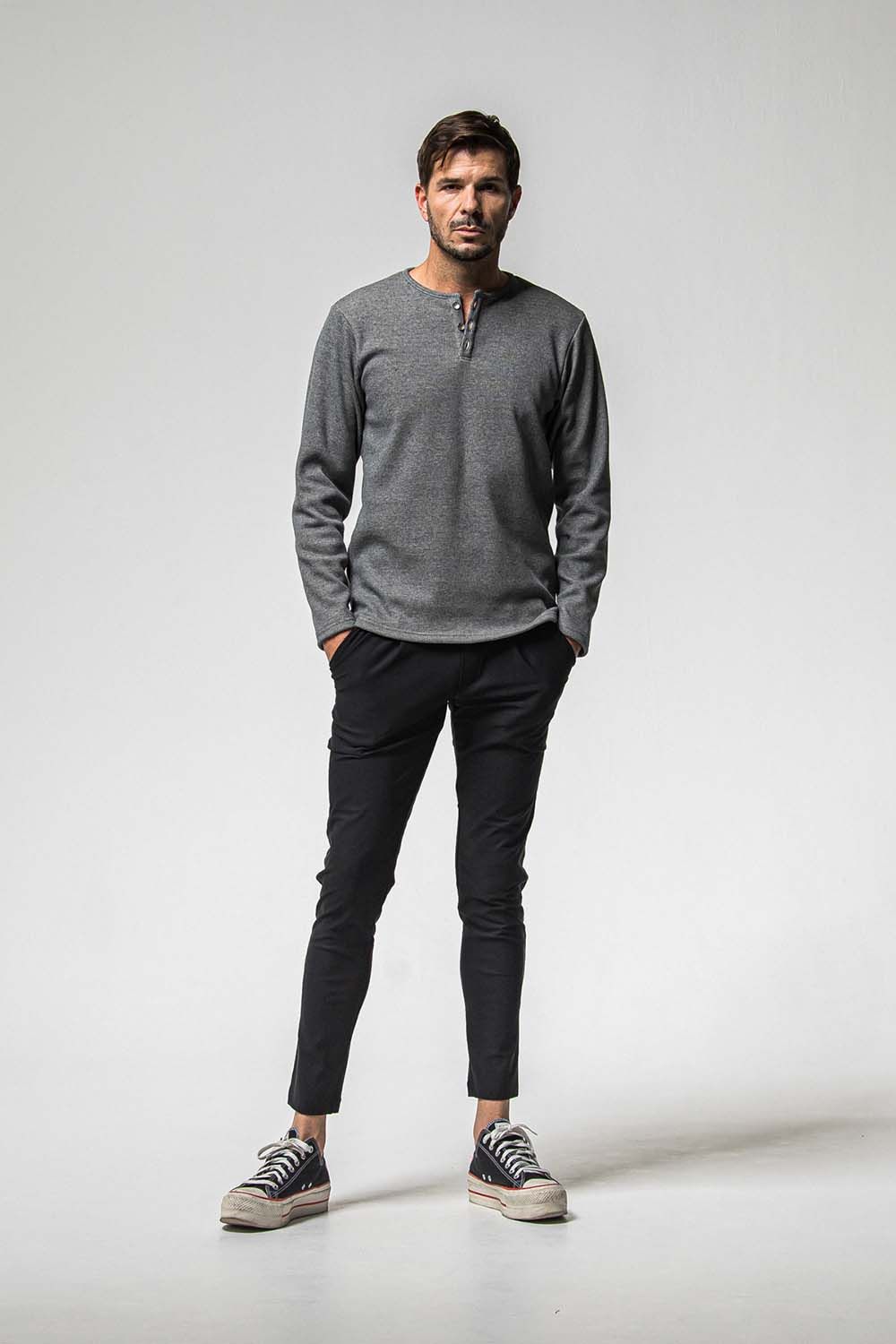 VELOURS FLEECE THERMAL HENRY / ベロア フリース サーマル ヘンリーネック
