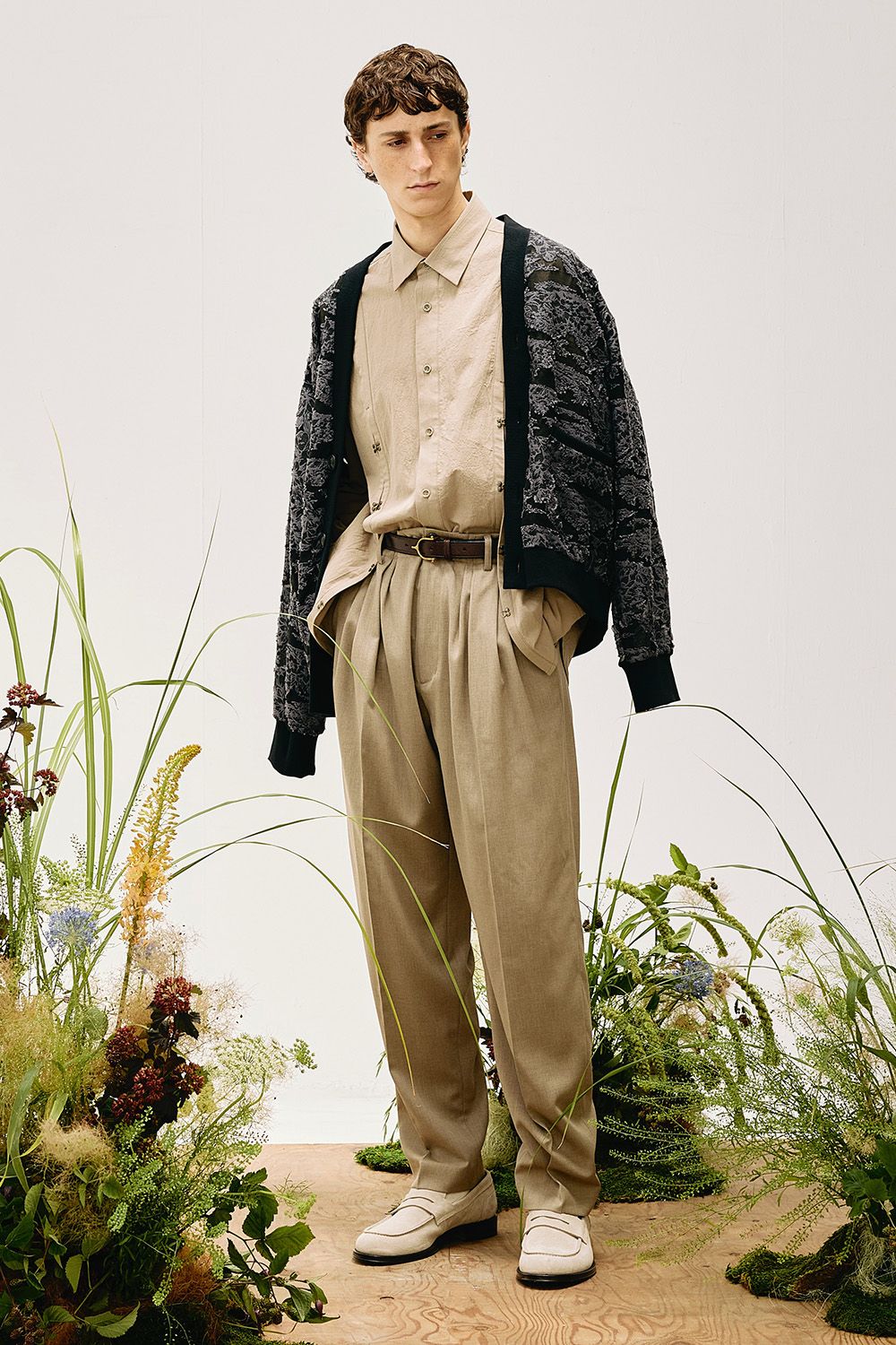 Cut jacquard sheer cardigan / カットジャガード シアー カーディガン