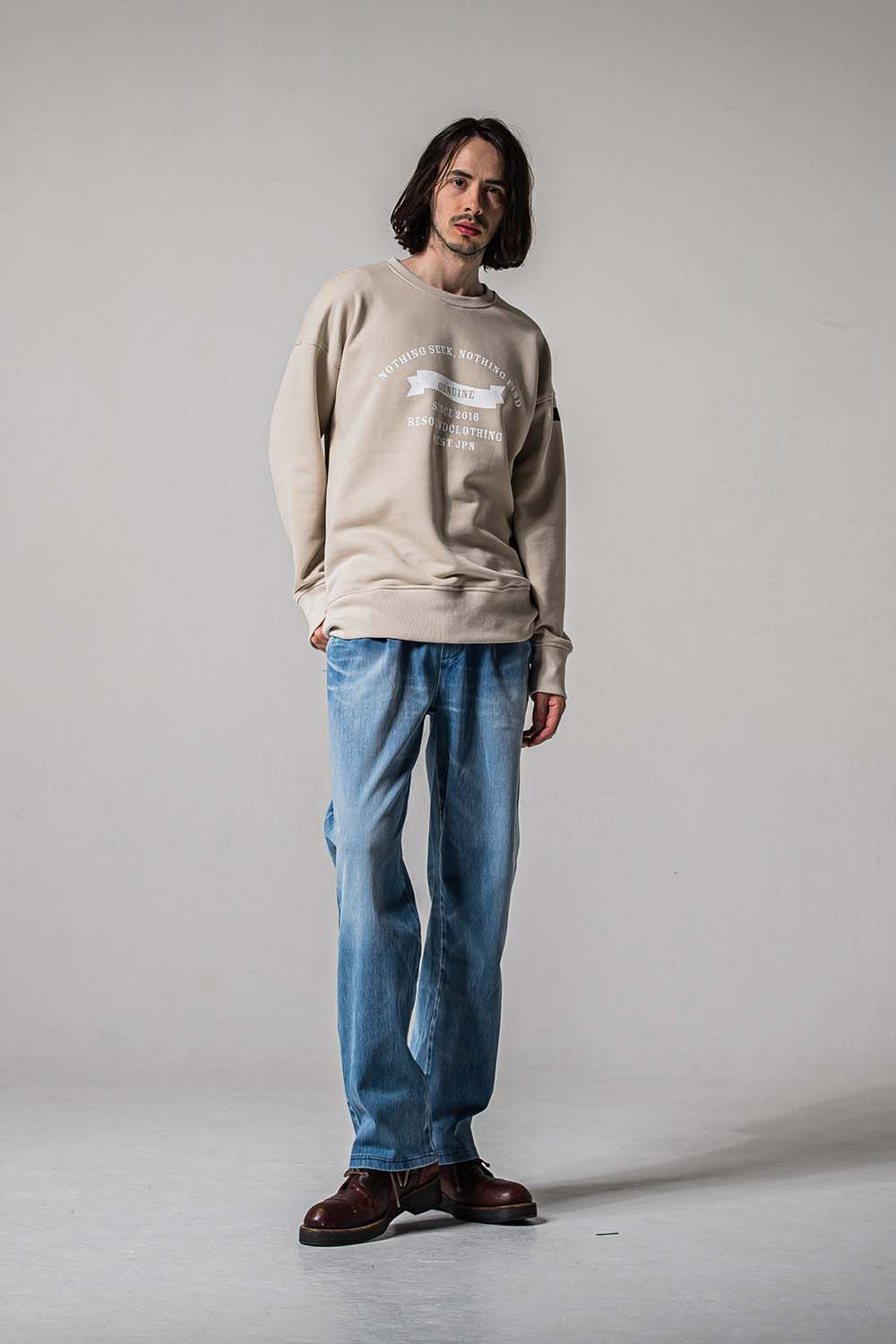 DENIM JERSEY WIDE PT / デニムジャージワイドパンツ