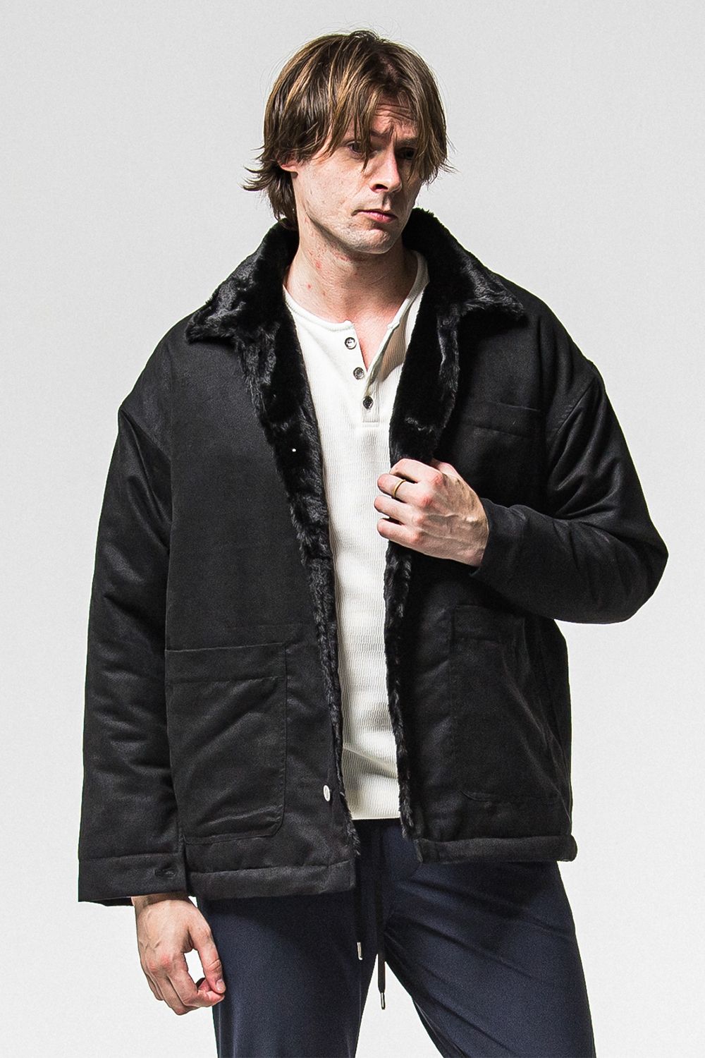 SUEDE FUR COVER ALL / スウェード ファー カバーオール