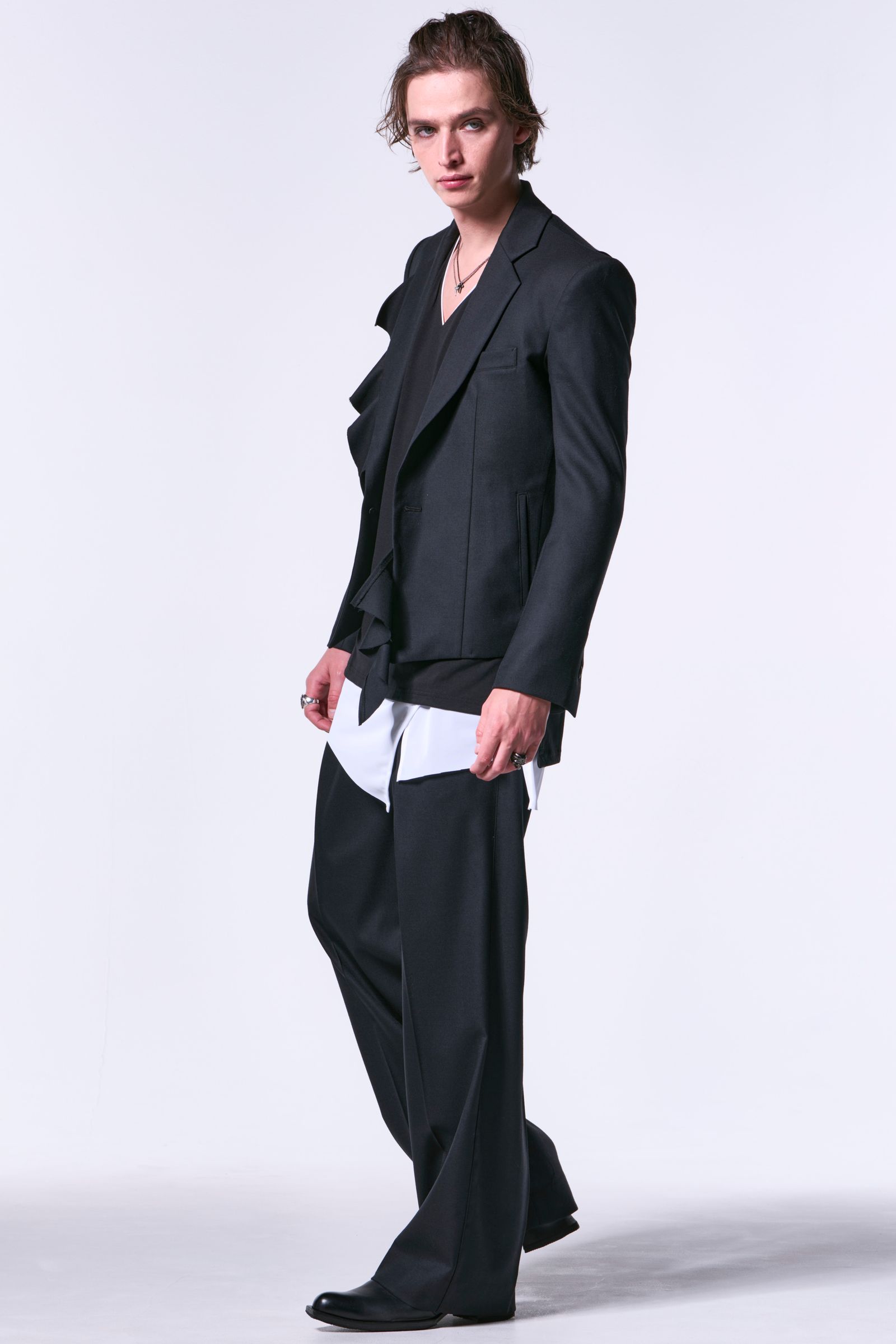 72Saxony 2Tuck Wide Slacks / サキソニーウール 2タックワイドスラックス