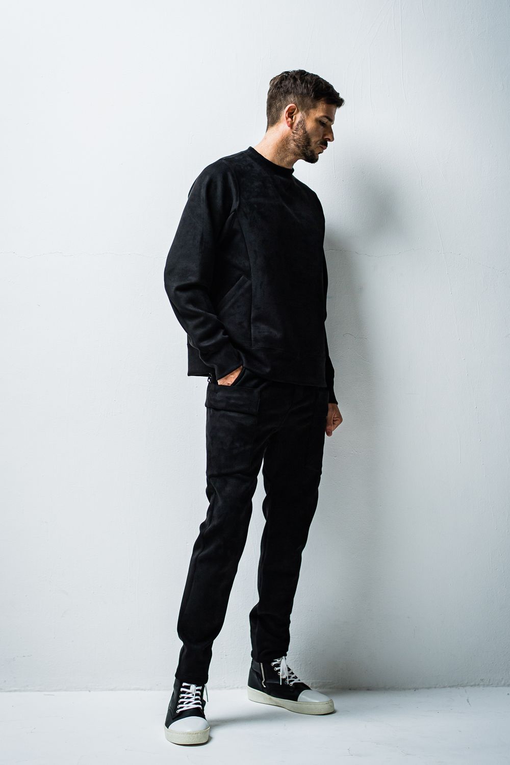 SUEDE JERSEY SOLID TRAINER / スエード ジャージ ソリッド トレーナー