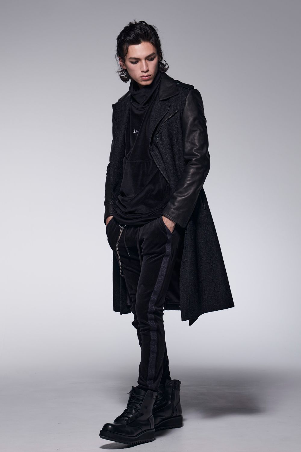 kiryuyrik - Tweed W-Riders Long Coat | laid-back