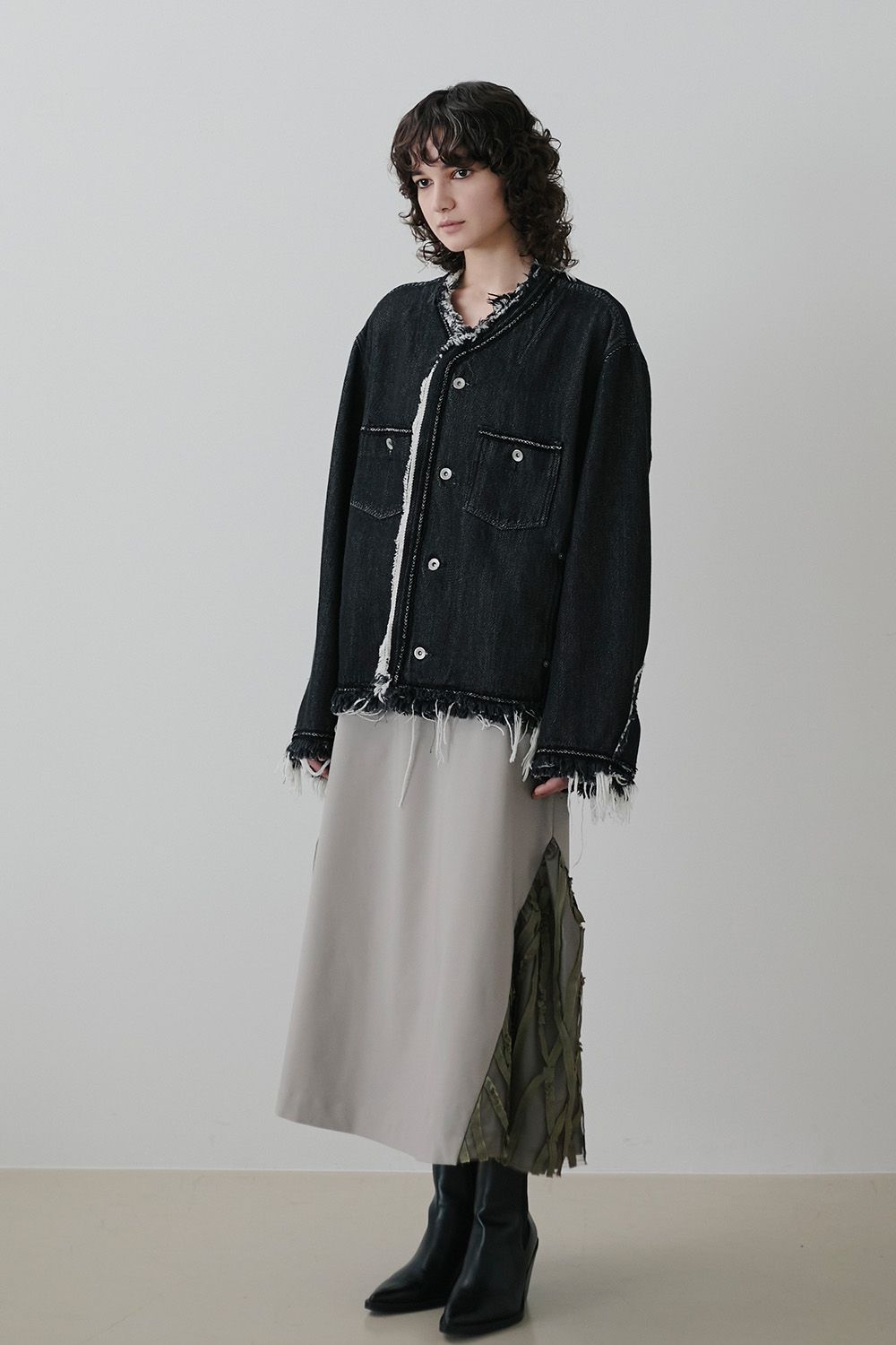 Lace tape denim BL / レース テープ デニム ブルゾン