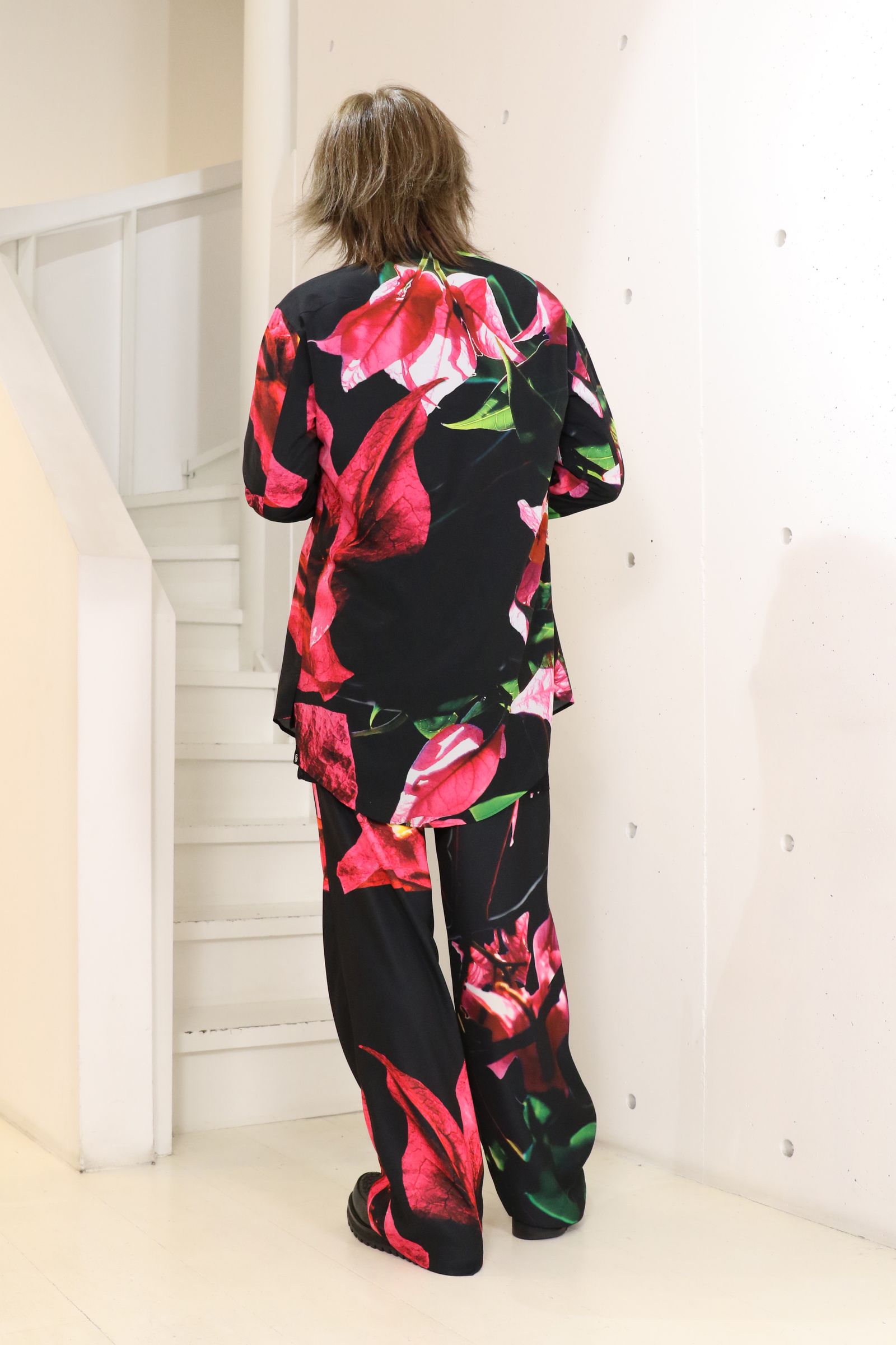 Eco Satin Bougainvillia 2Tuck Wide Slacks  / ブーゲンビリア 2タック ワイドスラックス