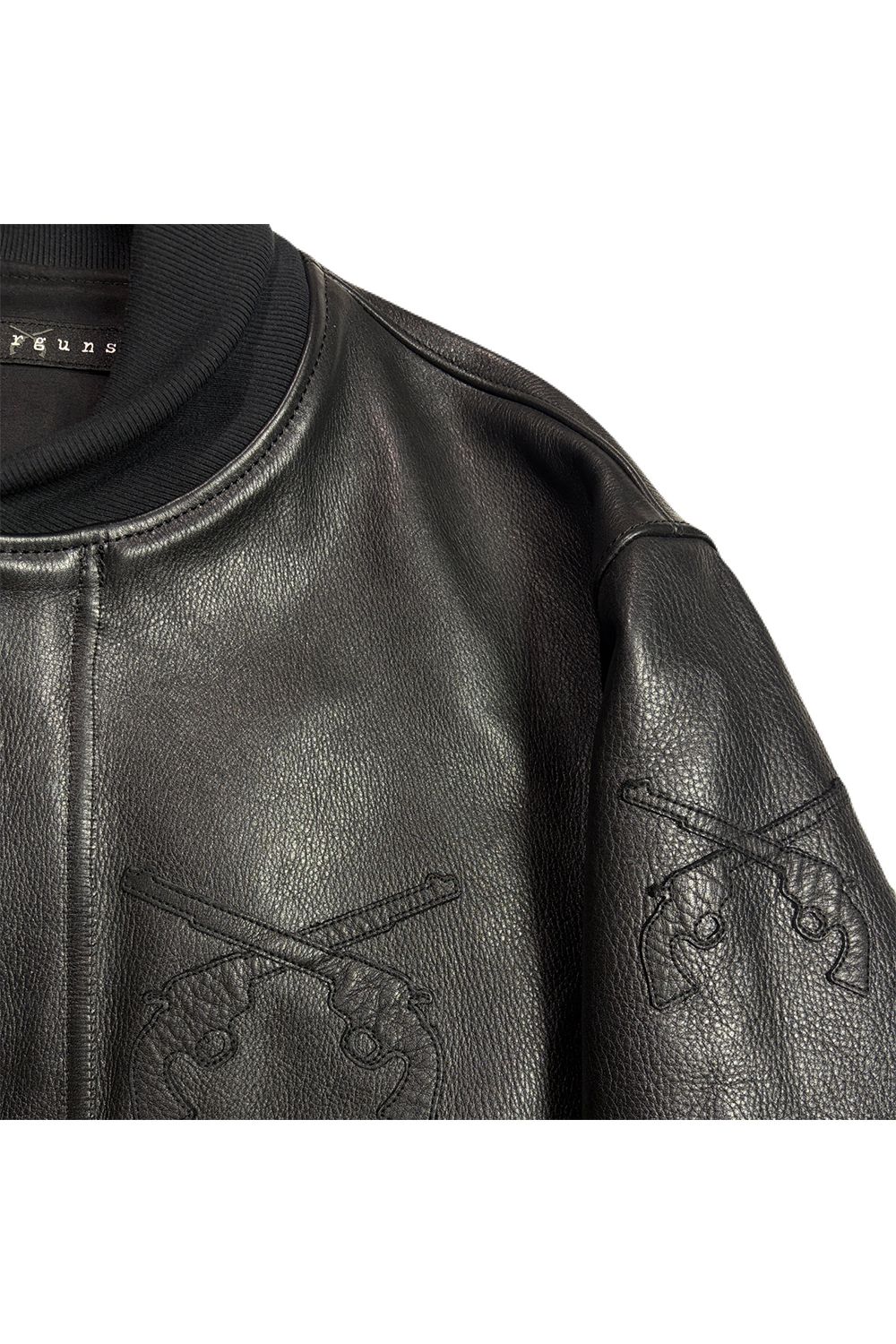 COW LEATHER RIB JKT / カウレザー リブ ジャケット スタジャン