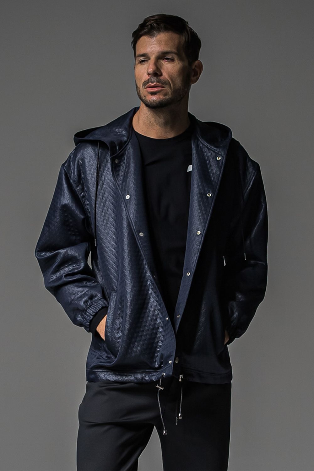 QUILTING COACH HOODIE / キルティング コーチジャケットパーカー