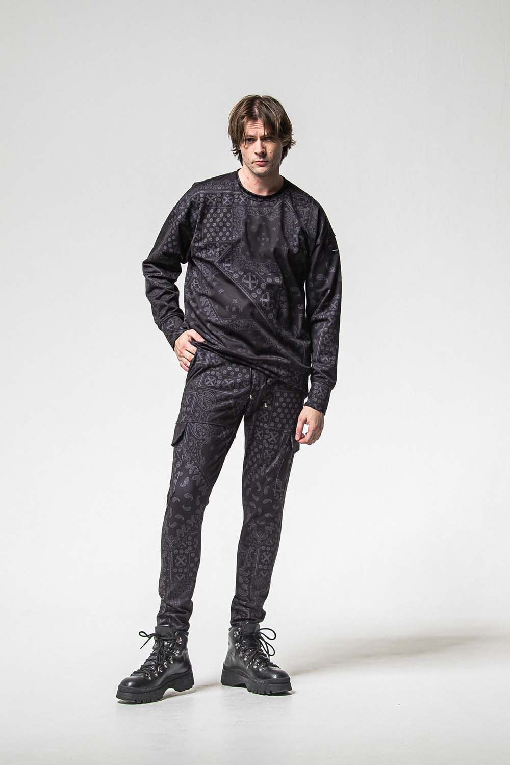 PAISLEY BACK FLEECE DROP TRINER / ペイズリー バック フリース ドロップ トレーナー