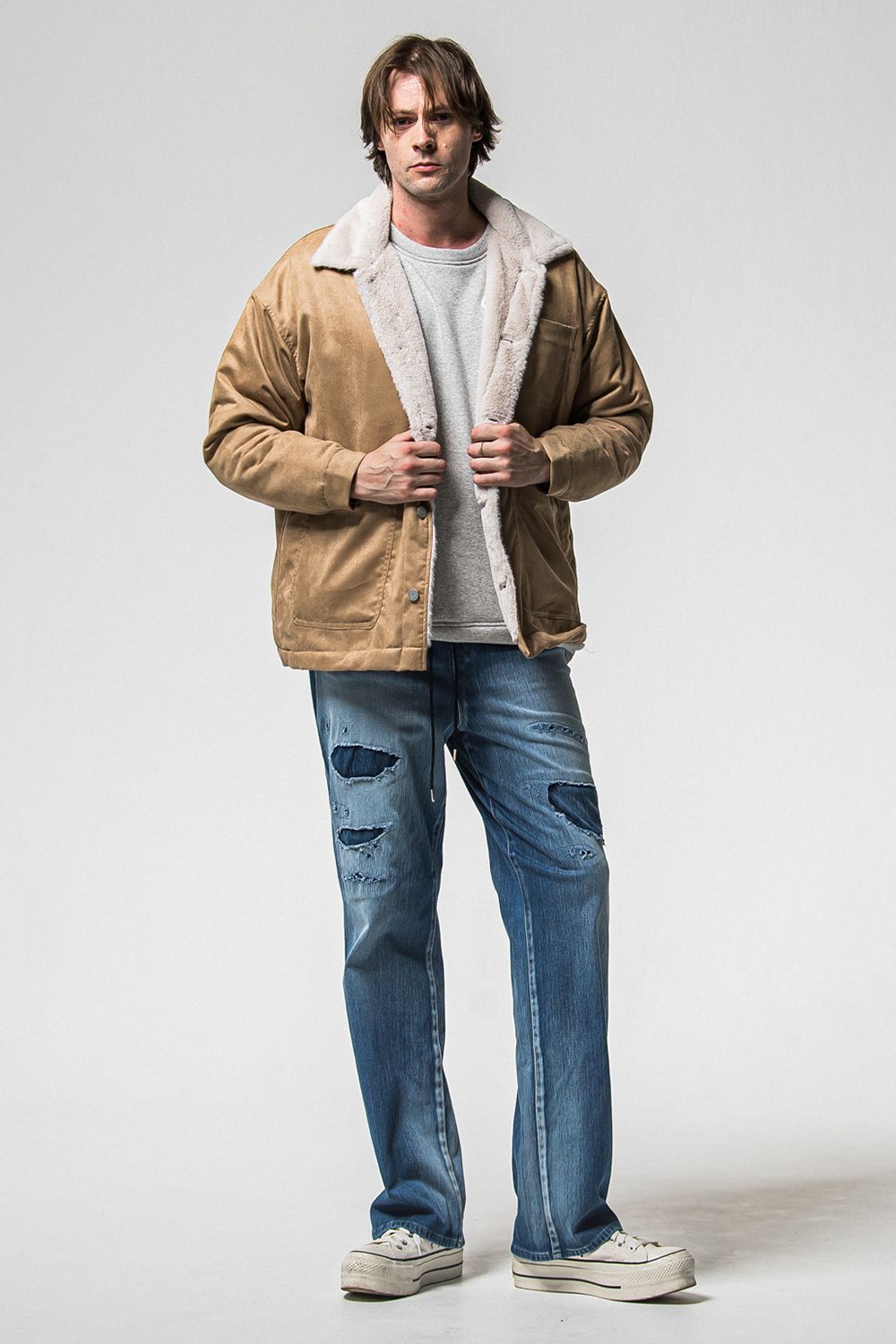 SUEDE FUR COVER ALL / スウェード ファー カバーオール