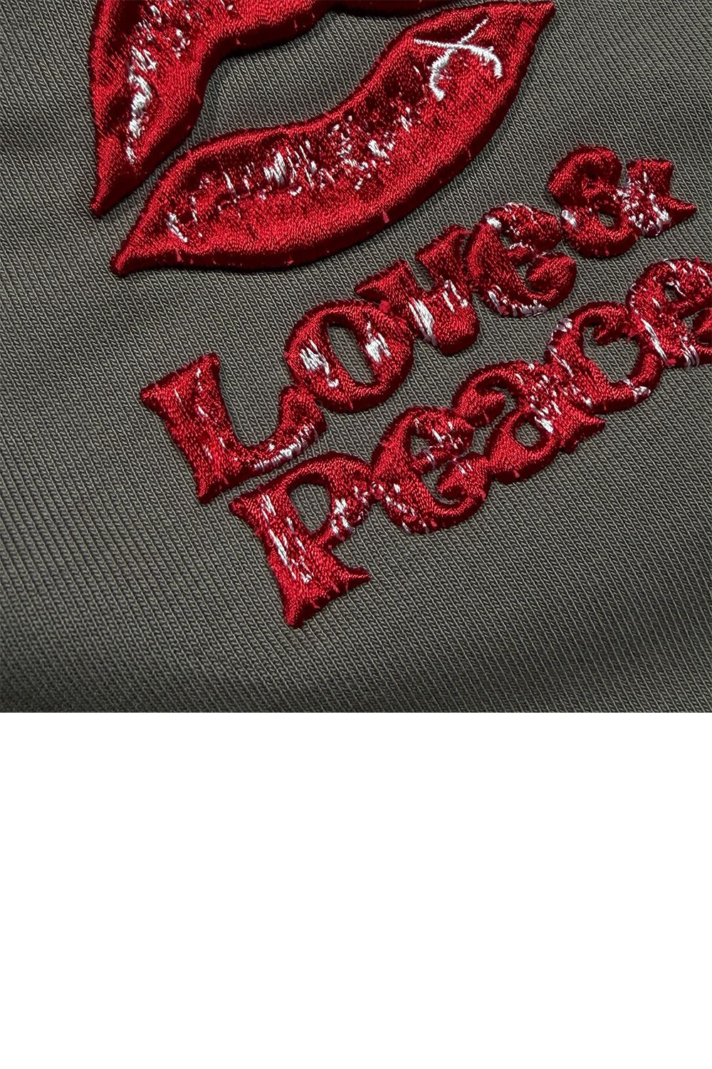 ACTIVE SWEAT LIP/EMB / アクティブ 裏毛 トレーナー LOVE&PEACE エンブロイダリー