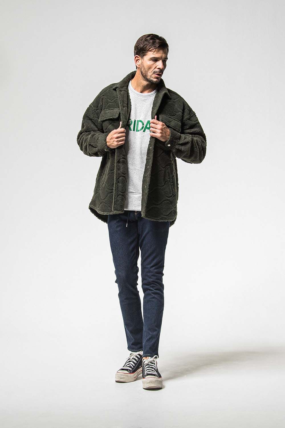 FRIDAY OLD LOGO VELOURS FLEECE TRAINER / フライデー オールドロゴ ベロア フリース トレーナー