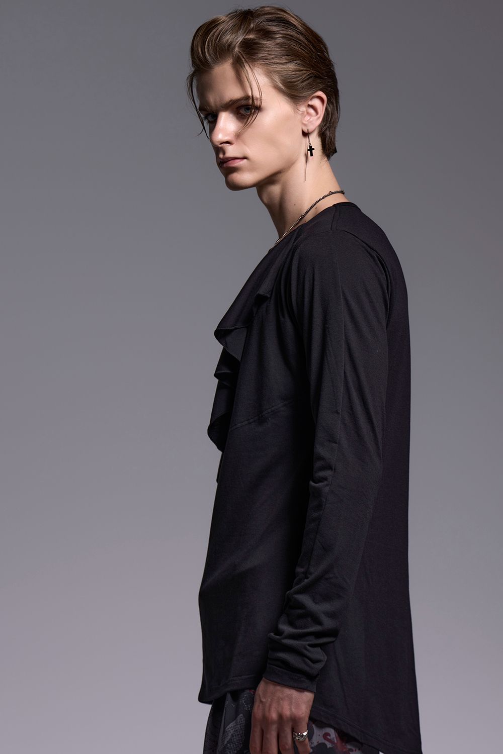 BEATENJIKU W-Frill-V-Neck-T / ベア天竺 Wフリル VネックTシャツ