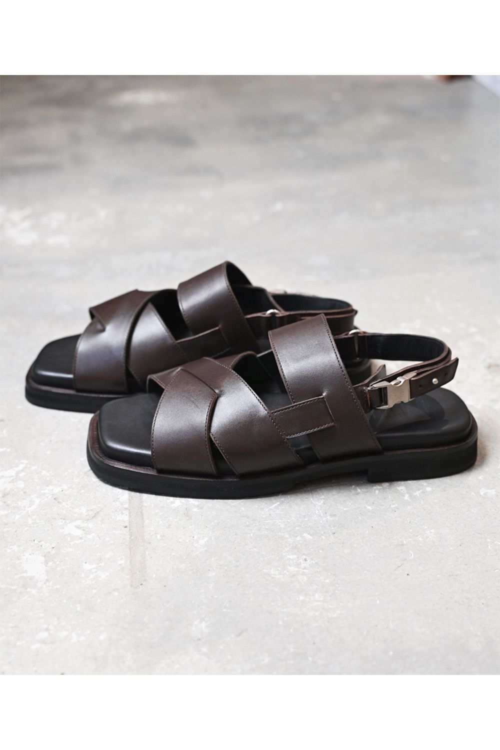 Band & SR buckle sandals / バンド アンド サイドリリースバックル レザー  サンダル