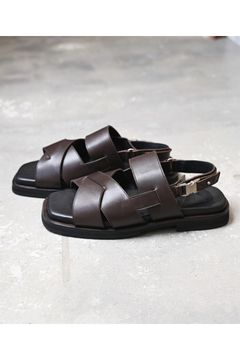 Band & SR buckle sandals / バンド アンド サイドリリースバックル レザー  サンダル