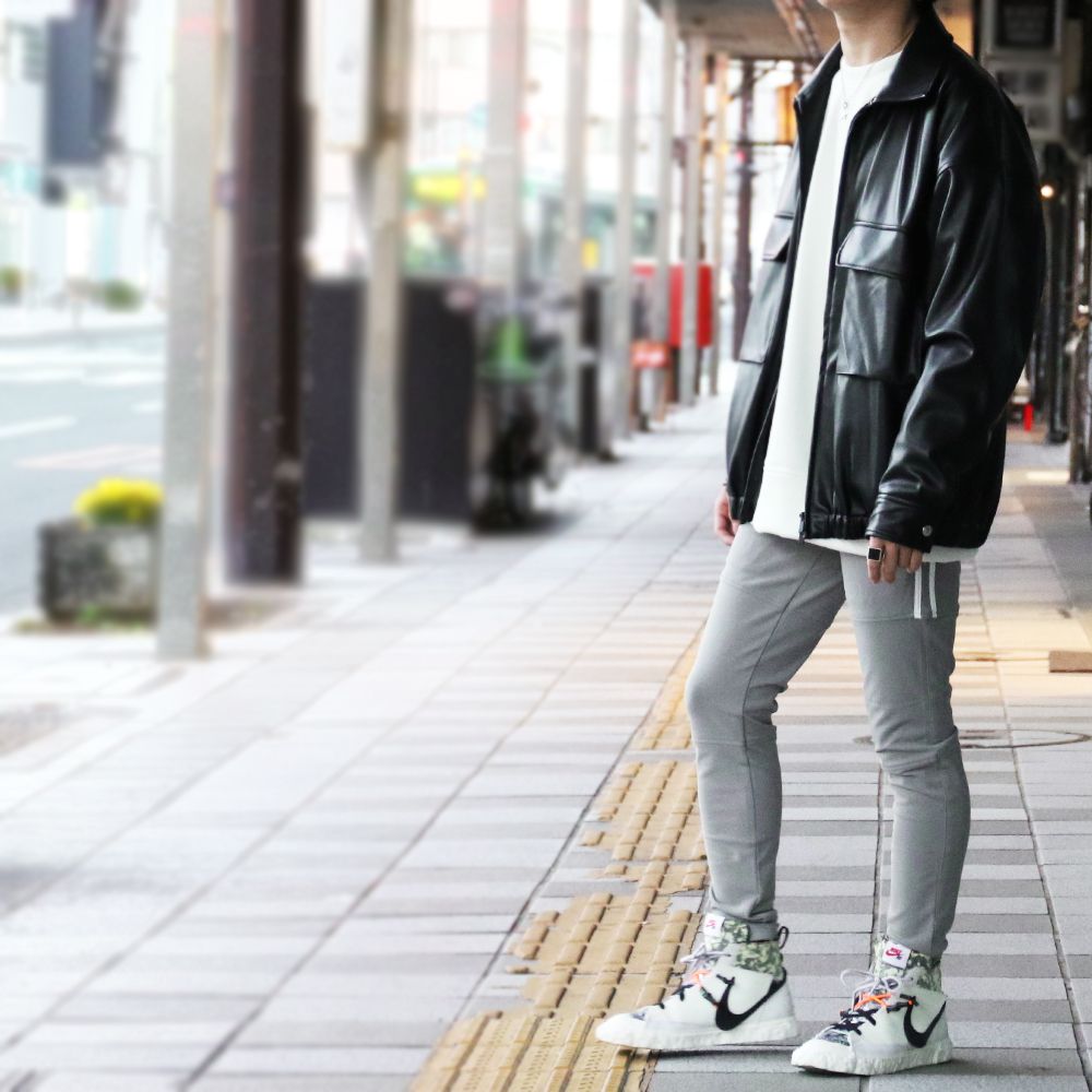 RESOUND CLOTHING 新作エコレザーを使用したブルゾン＋冬のカットソー＆パンツを使用したスタイリング