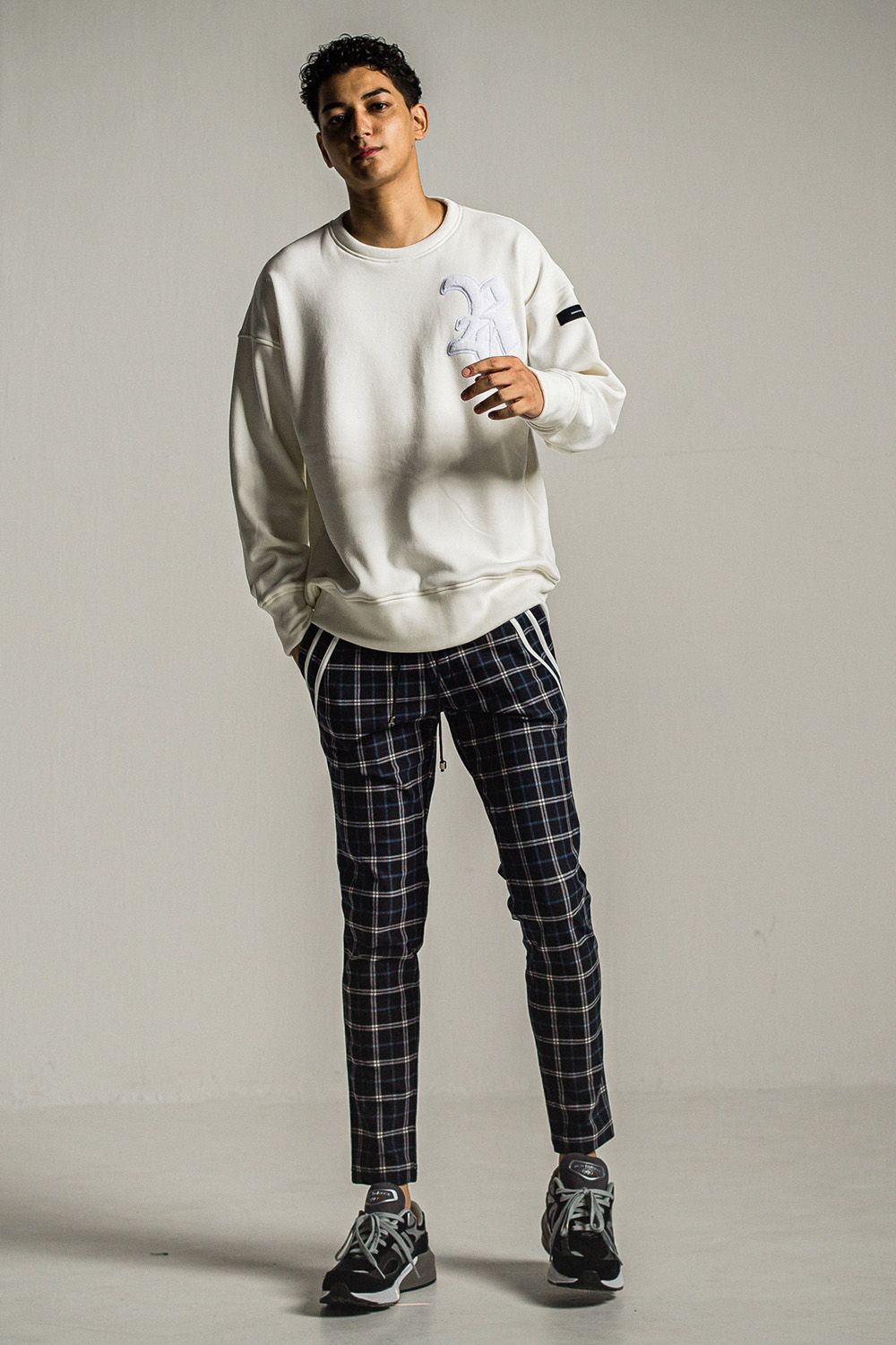 RC CHENILLE VELOURS FLEECE DROP TRAINER / RC シェニール ベロア フリース ドロップ トレーナー