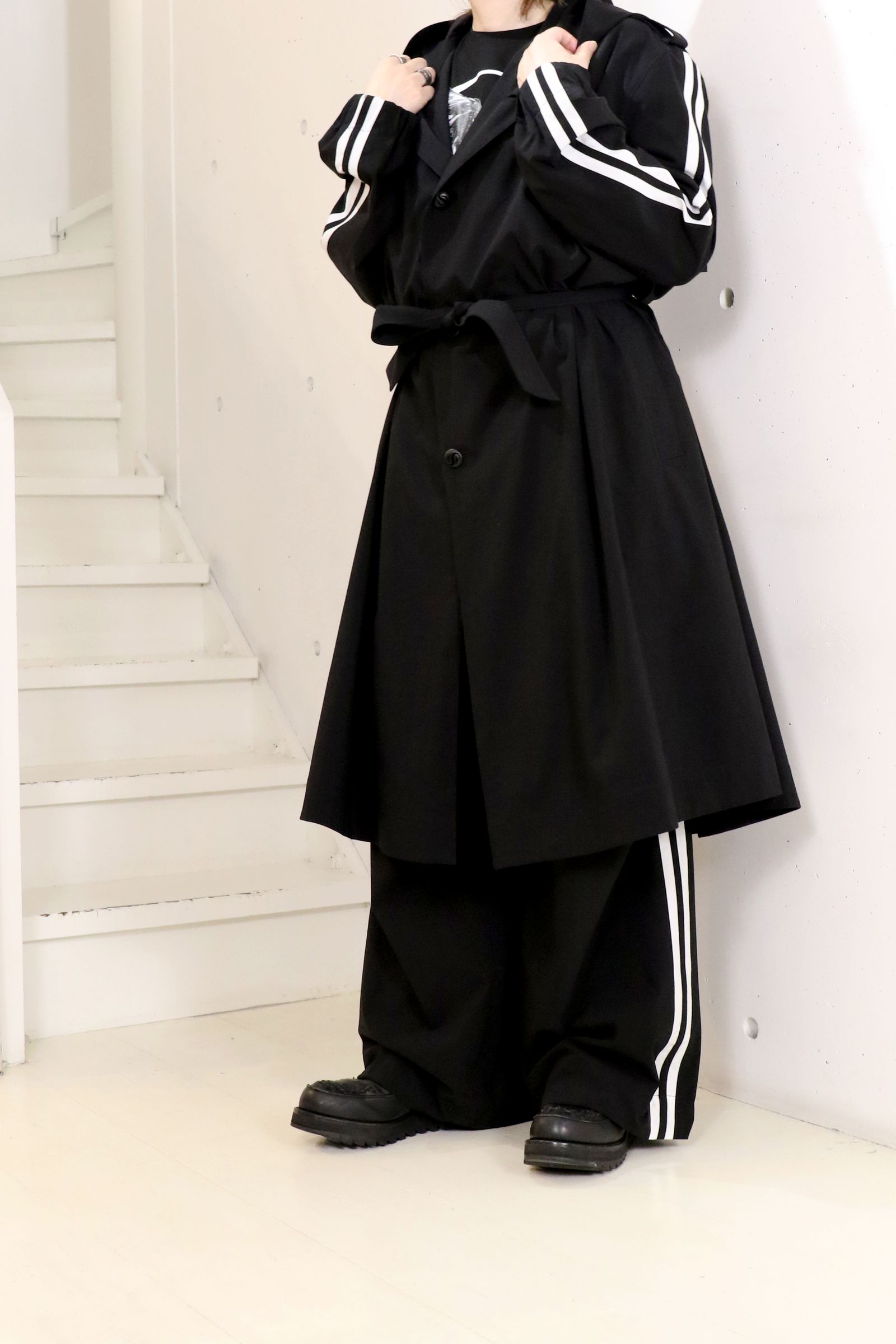 Sustainable Tuffeta Line Big Silhouette Hoodie / ライン ビッグシルエット フーディー