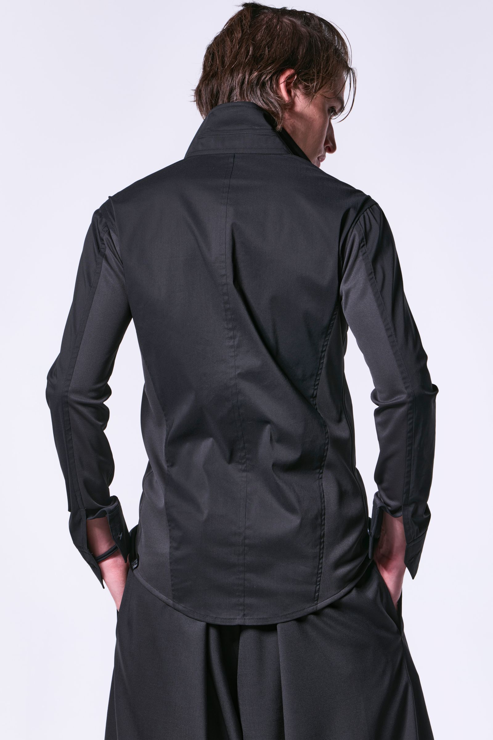 Loan Stand Collar Side Rib Shirt / ローン スタンドカラーサイドリブシャツ
