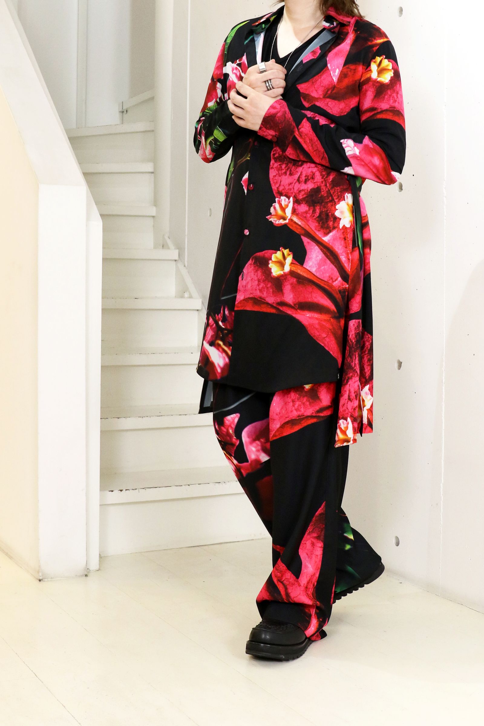 Eco Decine Bougainvillia Flare Shirt / ブーゲンビリア フレアシャツ