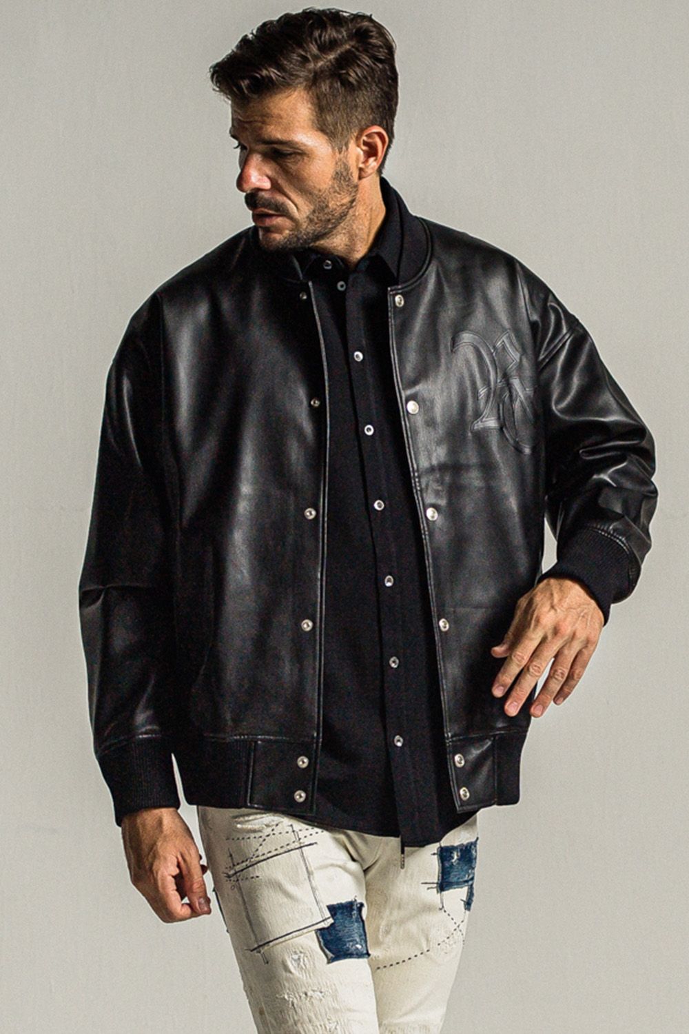 RESOUND CLOTHING - LEATHER VARSITY JACKET / レザー バーシティ ジャケット | laid-back