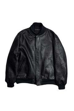 COW LEATHER RIB JKT / カウレザー リブ ジャケット スタジャン