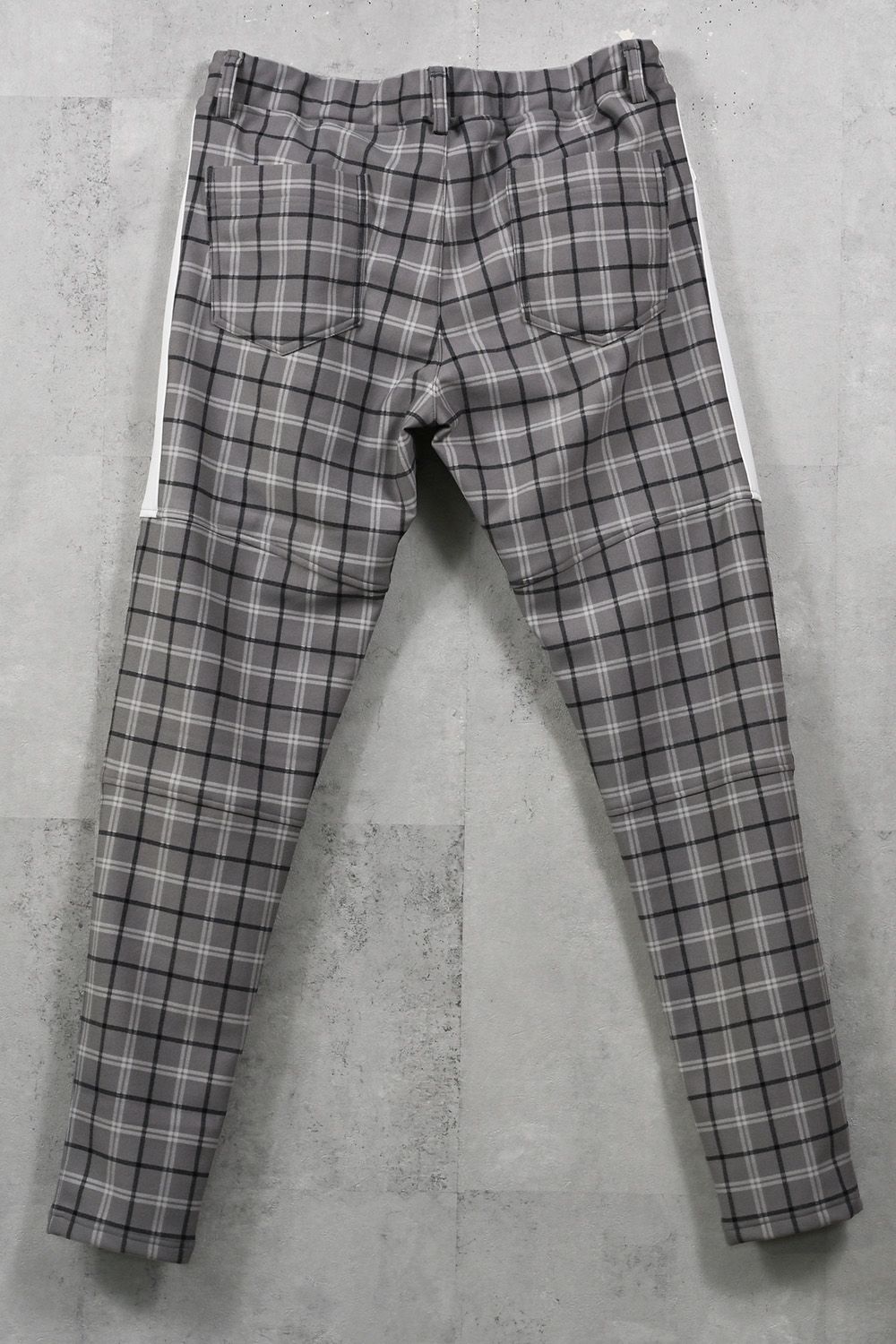 JT HEAT CHECK PT / 裏起毛 チェック 1タック ライン パンツ
