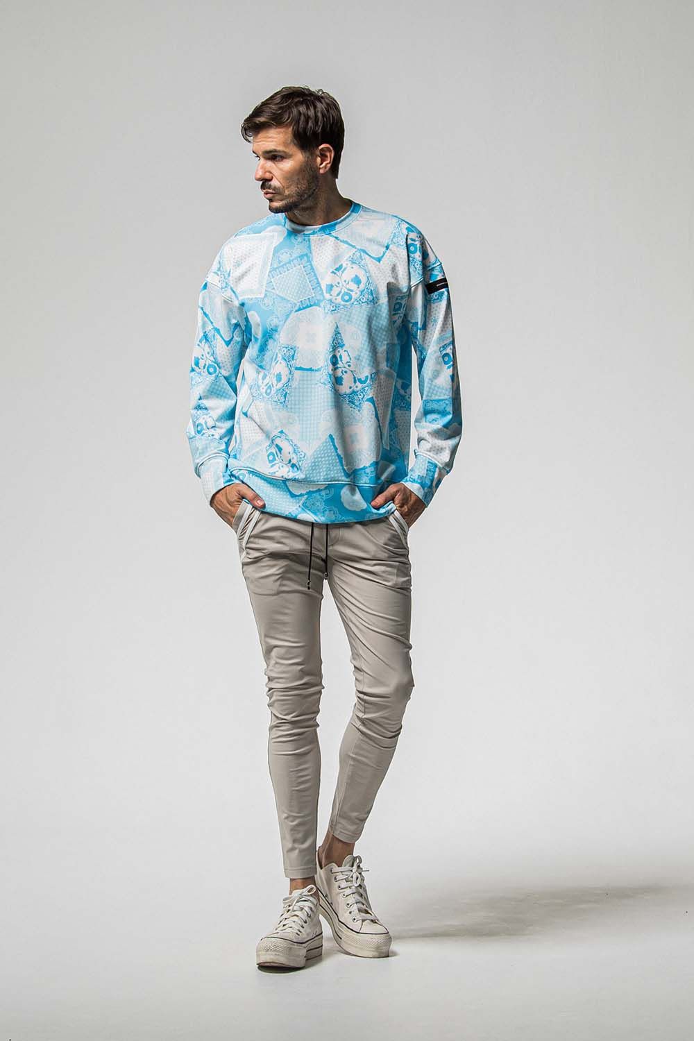 PAISLEY BACK FLEECE DROP TRINER / ペイズリー バック フリース ドロップ トレーナー