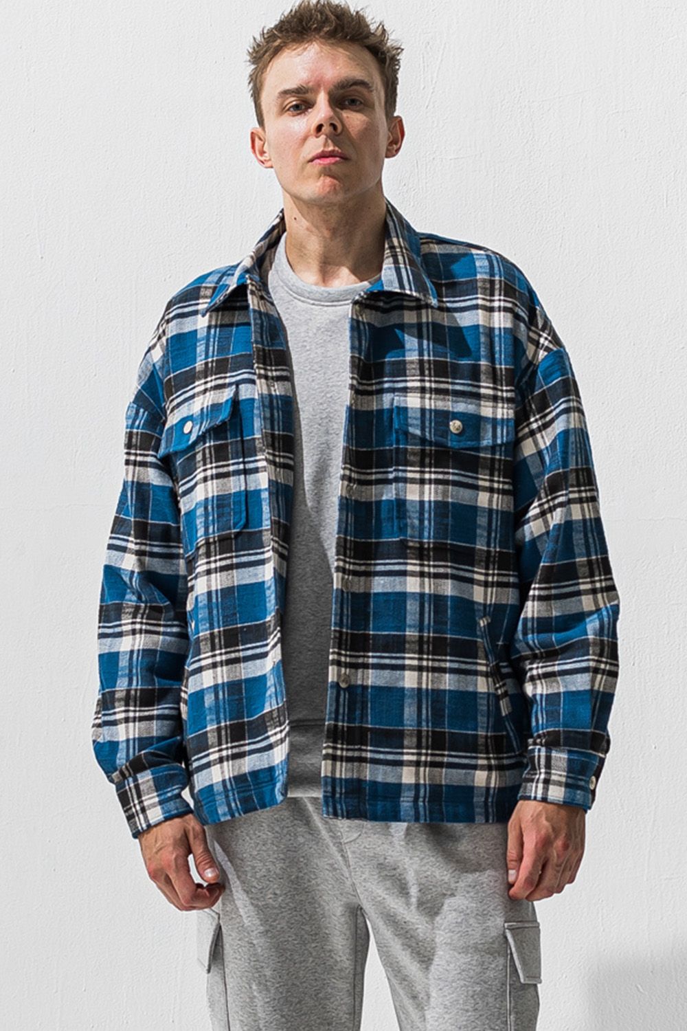 old slab check  JK  / オールドスラブ チェック シャツ ジャケット