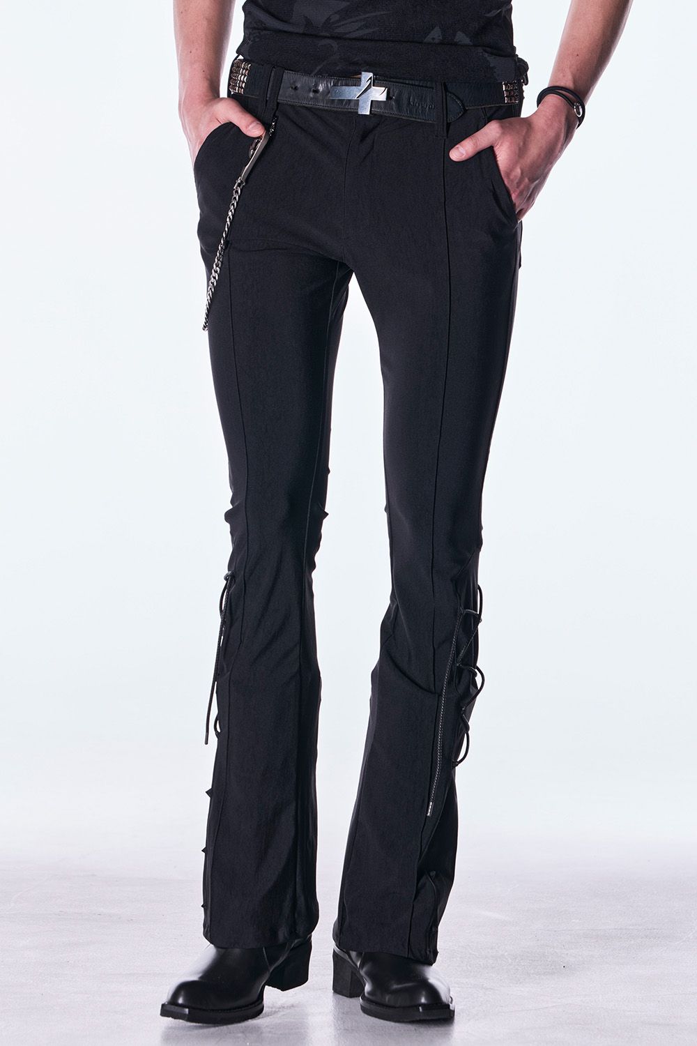 High Tension Jersey Lace Up Flare Pants / ハイテンション ジャージ レースアップ フレア パンツ