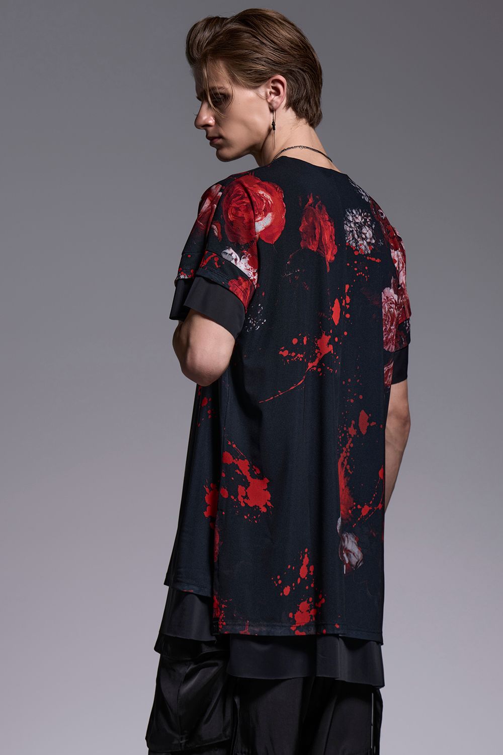 Flora Mesh Crew Neck Layered-T / フローラメッシュ クルーネック レイヤードTシャツ