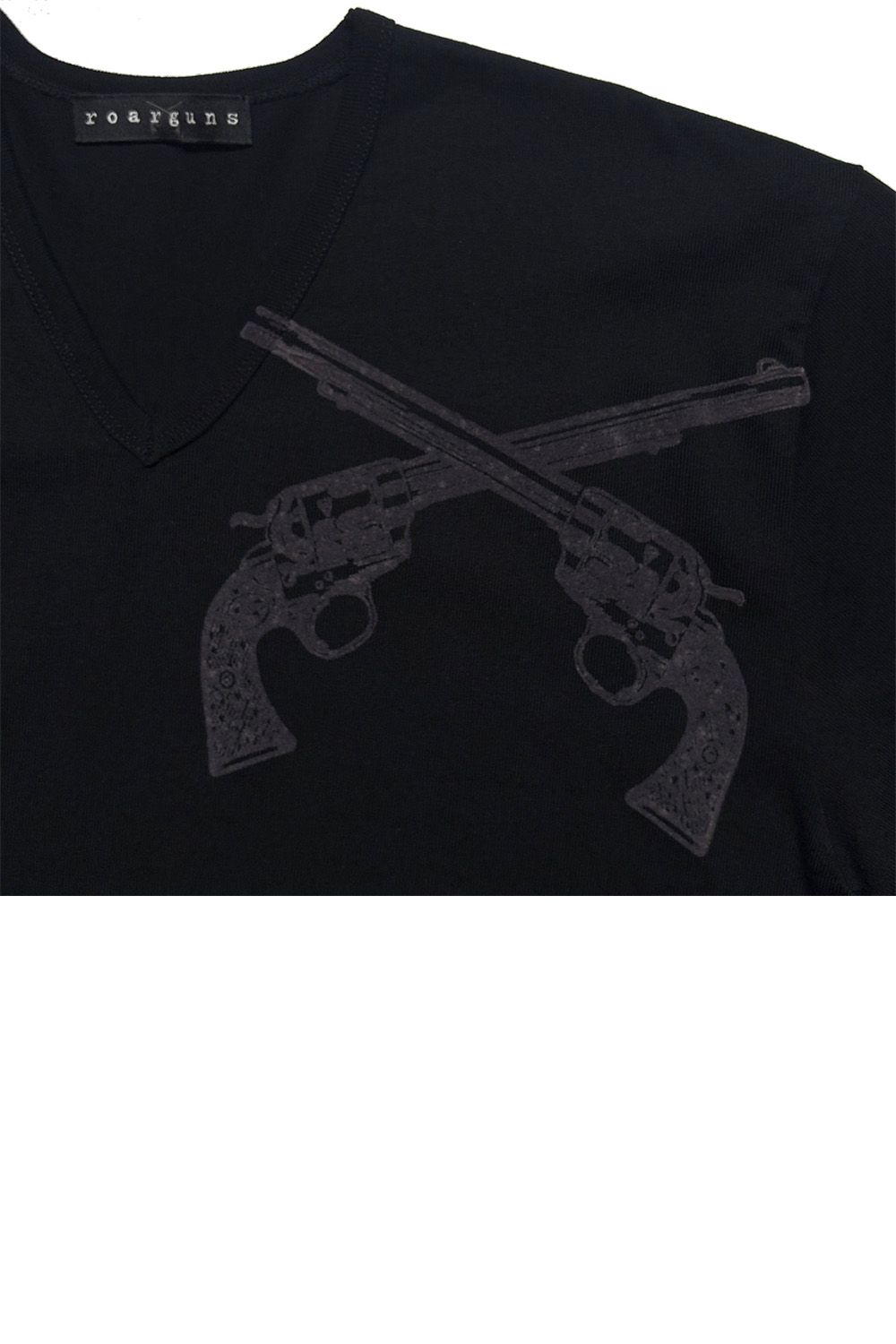 ARCHIVE VN/TEE FLOCK / アーカイブ Vネック Tシャツ フロッキープリントクロスガン