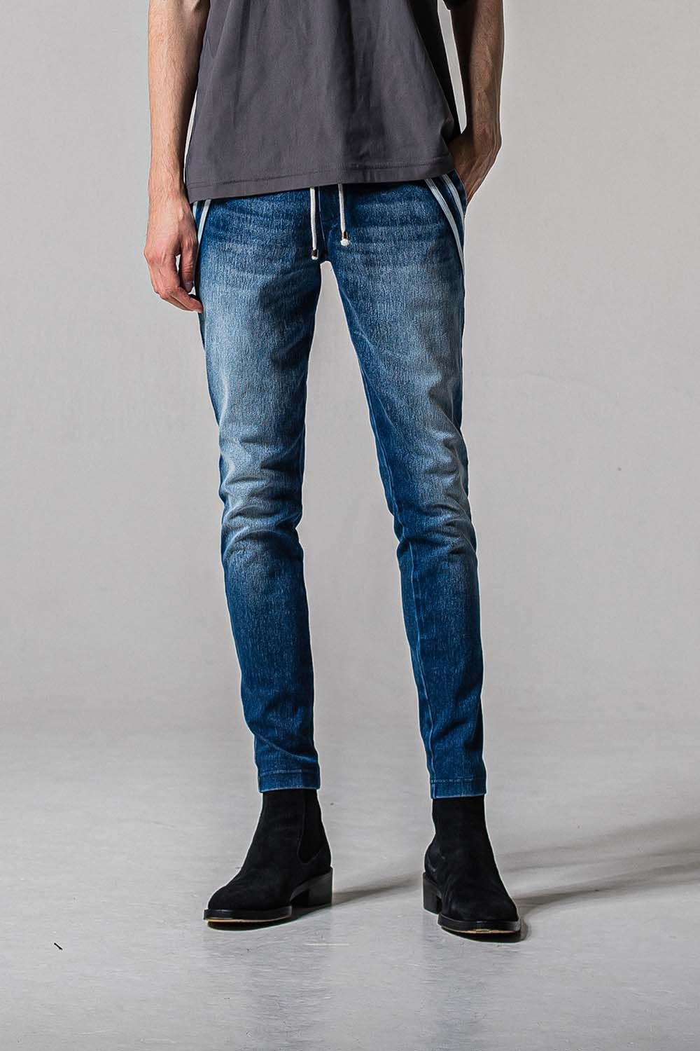 EX DENIM JERSEY EDGE PT / デニム ジャージ エッジ ラインパンツ