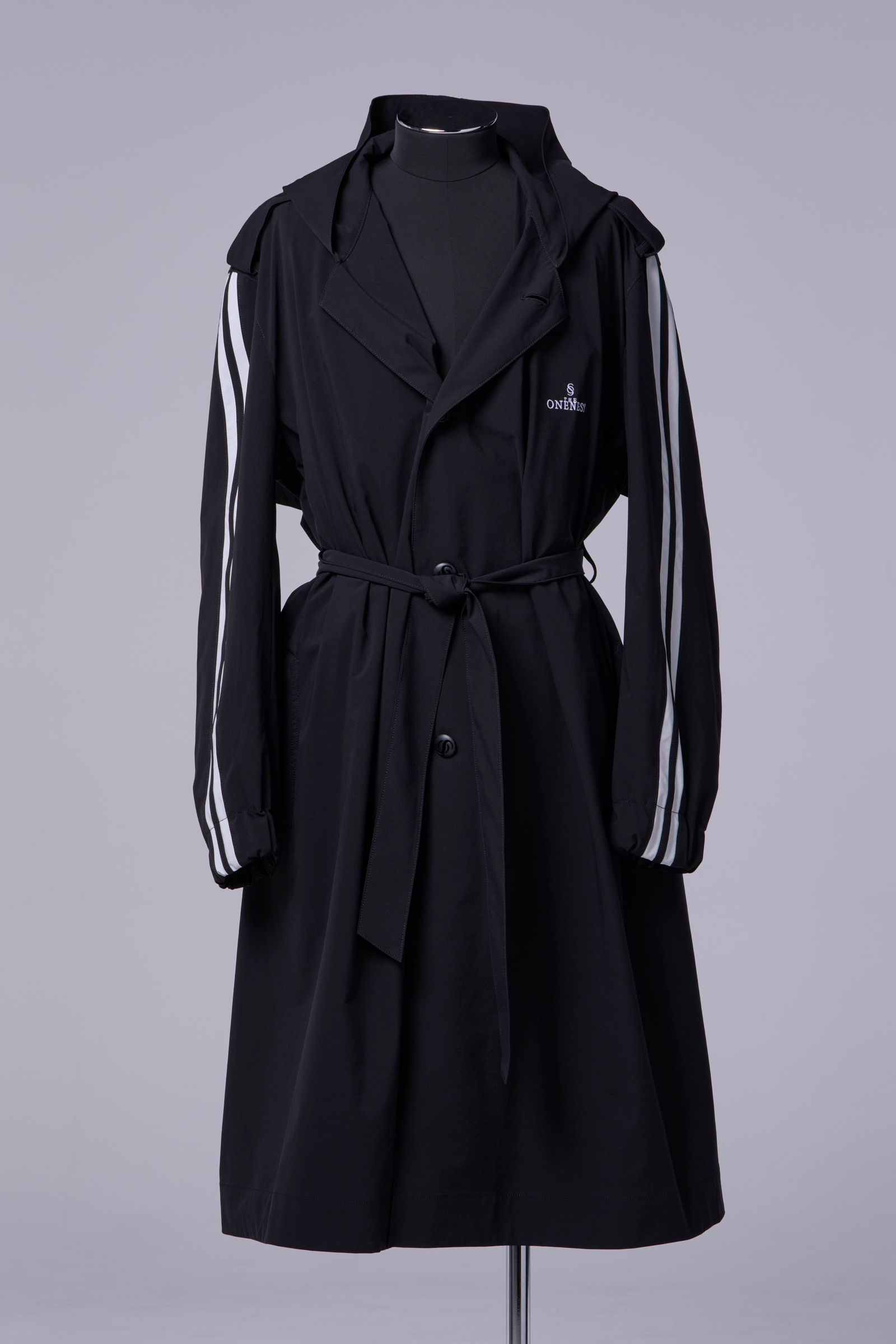 Sustainable Tuffeta Line Big Silhouette Hoodie / ライン ビッグシルエット フーディー