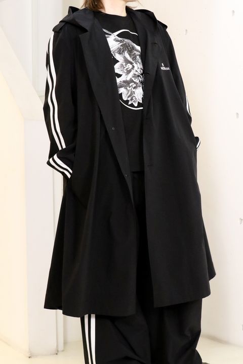 Sustainable Tuffeta Line Big Silhouette Hoodie / ライン ビッグシルエット フーディー
