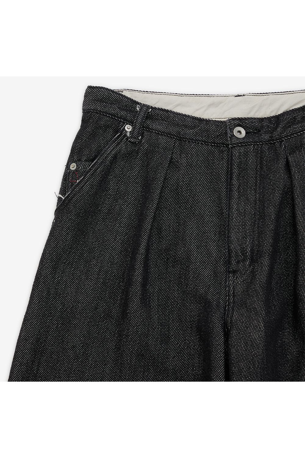Lace tape denim wide slacks / レーステープ デニム ワイドスラックス