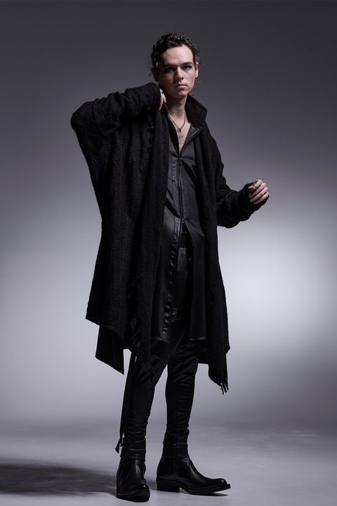 Border Dolman Fringe Cardigan / ボーダー ドルマンフリンジカーディガン