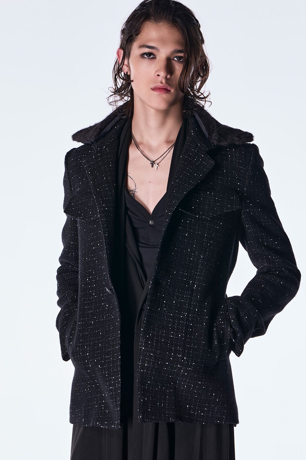 Tweed Fur Safari Blouson / ツイード ファー サファリ ブルゾン