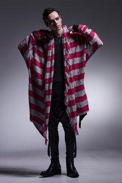 Border Dolman Fringe Cardigan / ボーダー ドルマンフリンジカーディガン