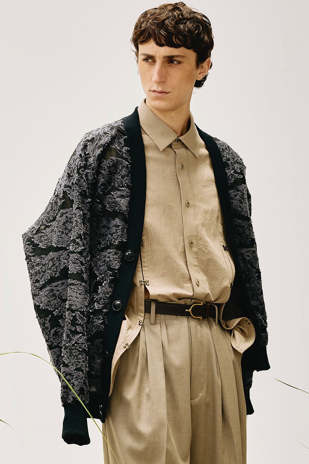Cut jacquard sheer cardigan / カットジャガード シアー カーディガン