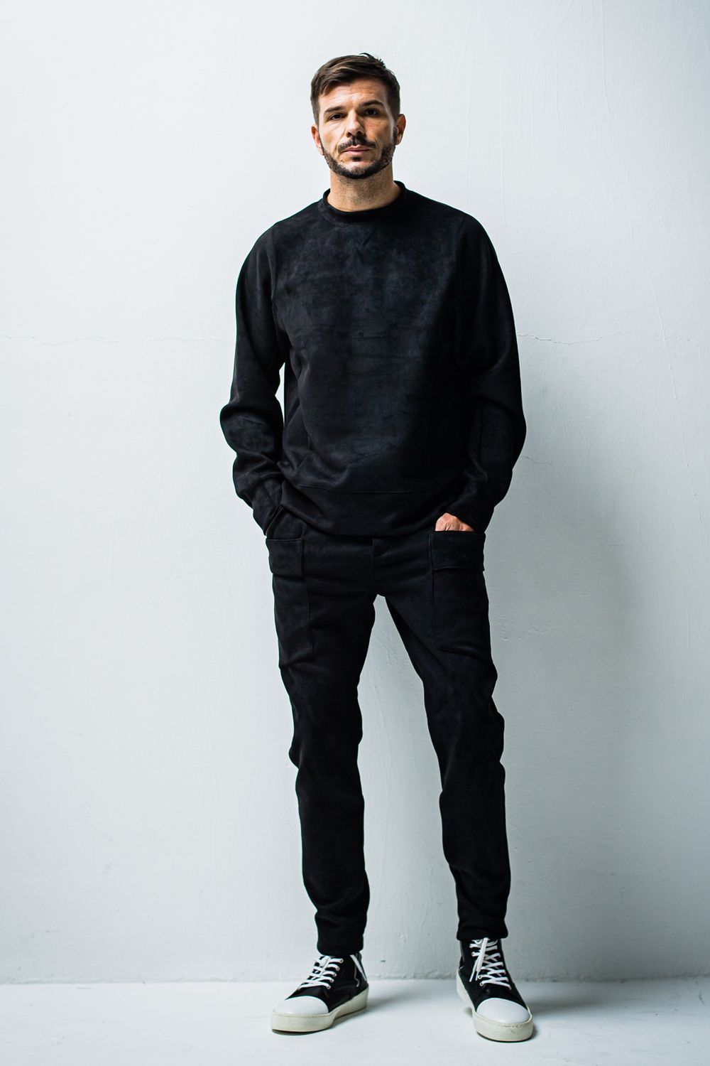 SUEDE JERSEY SOLID TRAINER / スエード ジャージ ソリッド トレーナー