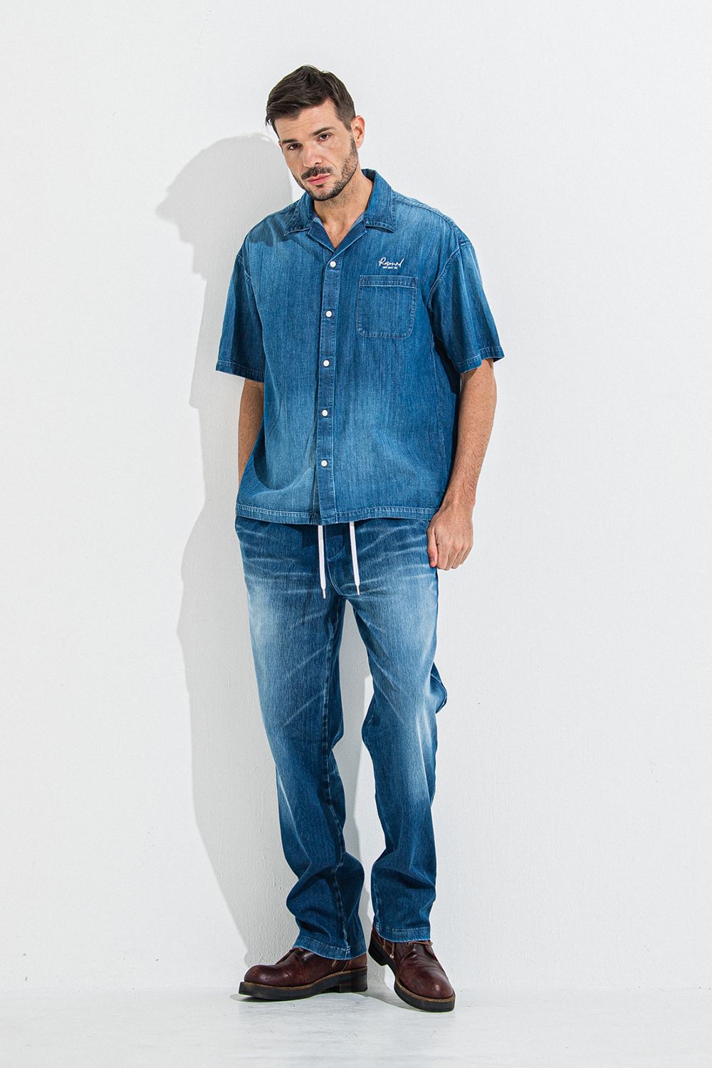 DENIM JERSEY WIDE PT / デニム ジャージ ワイド パンツ