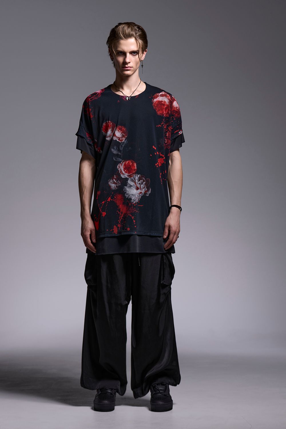 Flora Mesh Crew Neck Layered-T / フローラメッシュ クルーネック レイヤードTシャツ