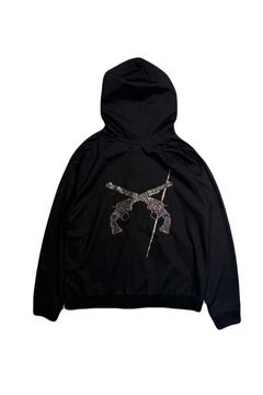 ST/JER HOOD INKJET/CRY / ストレッチジャージ フーディー インクジェットプリント スラッシュクロスガンクリスタル