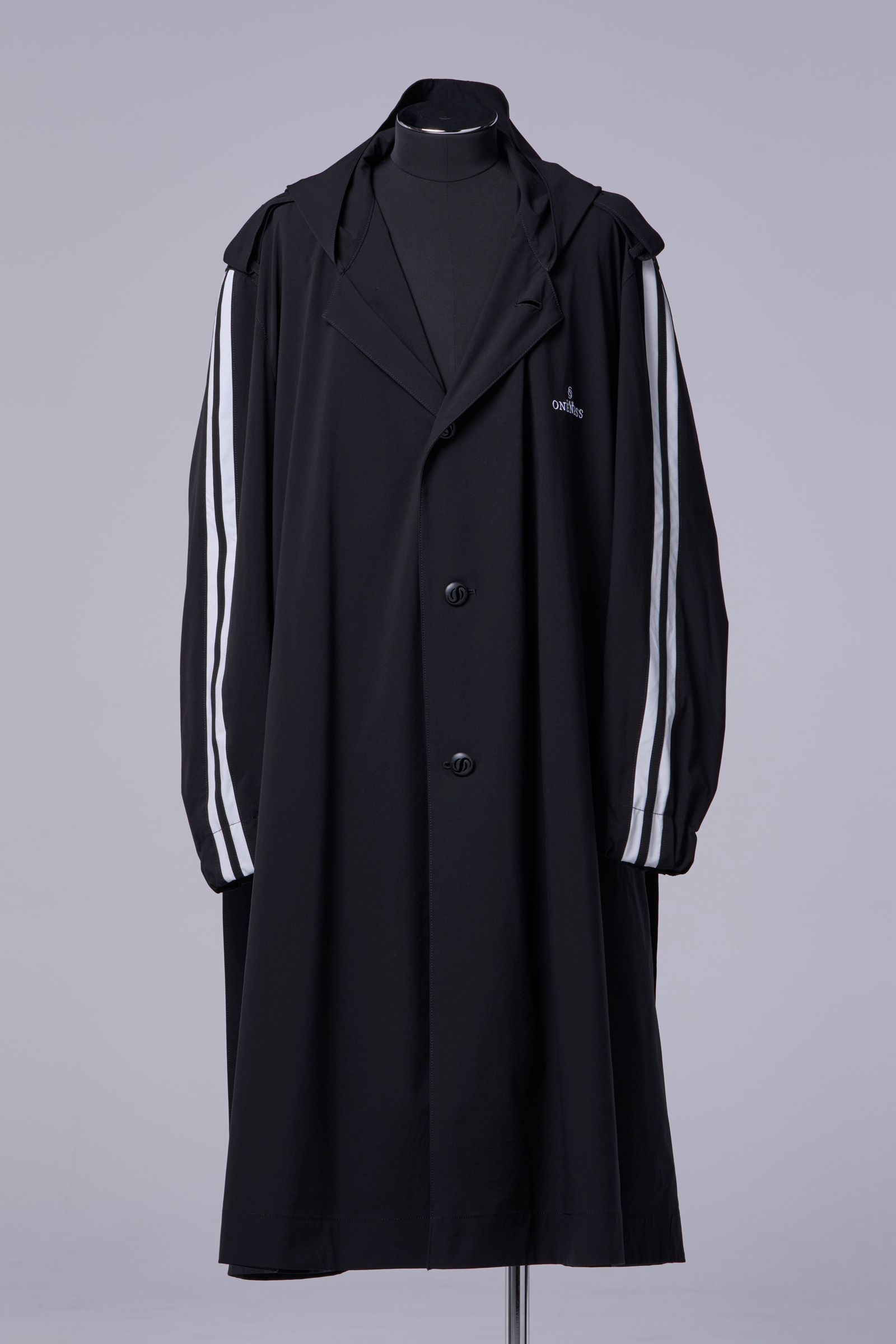 Sustainable Tuffeta Line Big Silhouette Hoodie / ライン ビッグシルエット フーディー