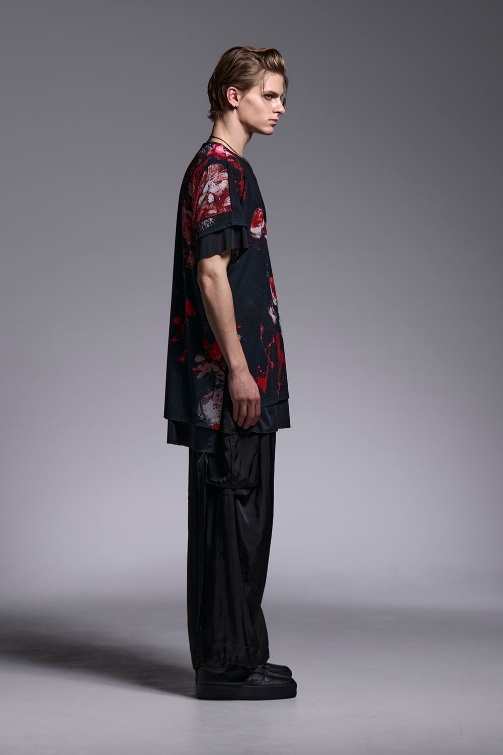 Flora Mesh Crew Neck Layered-T / フローラメッシュ クルーネック レイヤードTシャツ